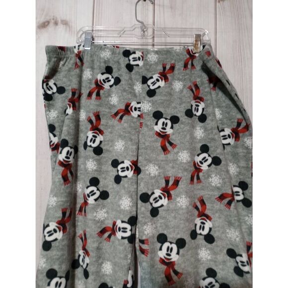 Disney Pants Ladies 2x Mickey Mouse Lounge Fuzzy Snow Winter - Picture 3 of 7